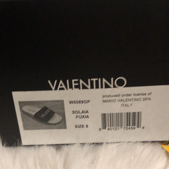Valentino  poolside slide Glitter pink and black(Auth) - Picture 3 of 4